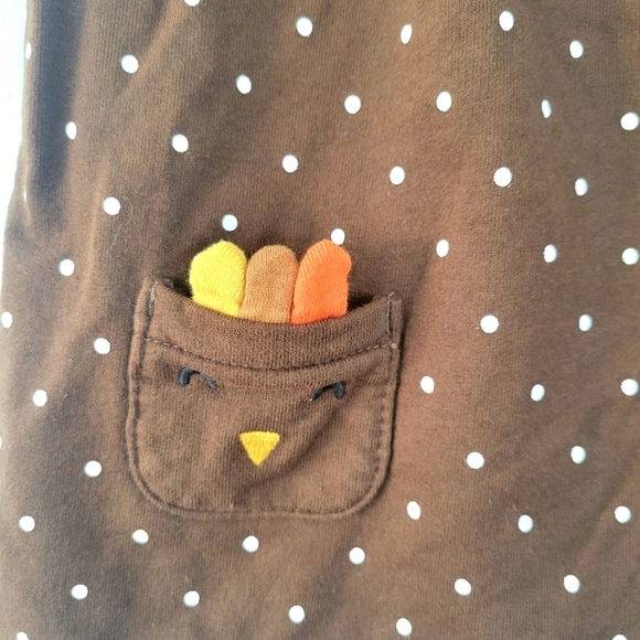4/$20 Carter's Turkey polka dot brown dress size 18 months - Picture 3 of 4